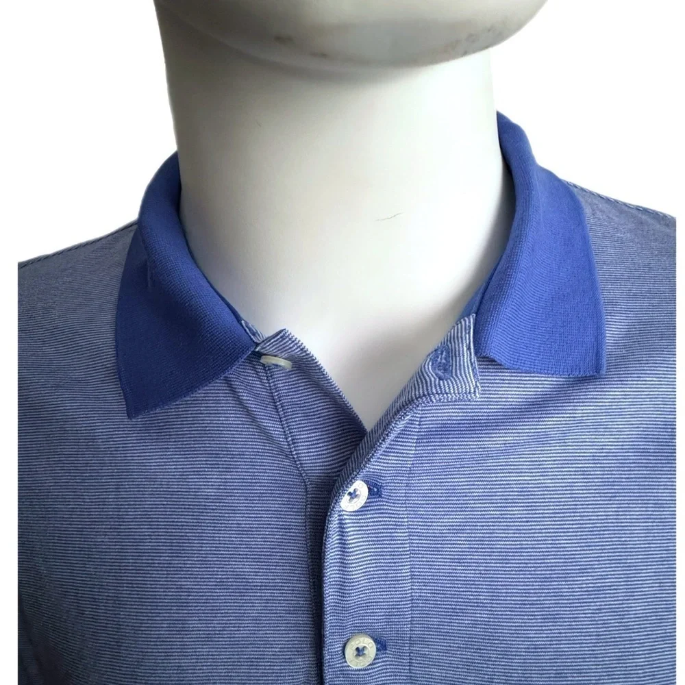 Polo Golf Ralph Lauren Shirt Men's XL Blue Pima Cotton Preppy Short Sleeve Shirt